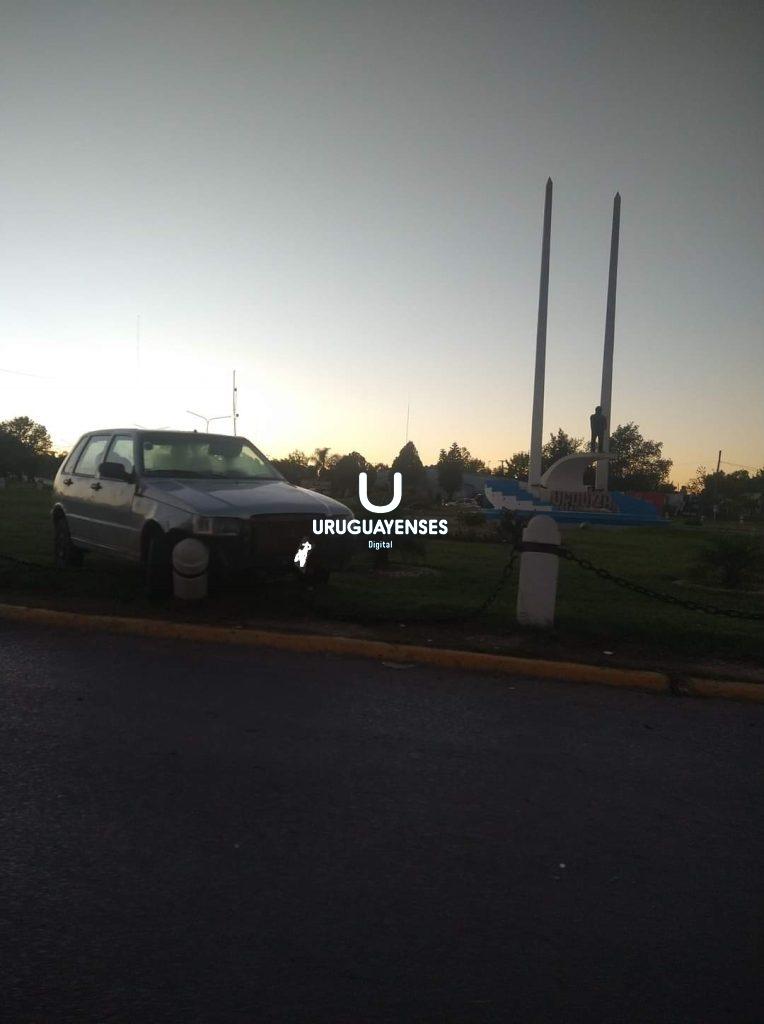 Accidente en el monumento Urquiza