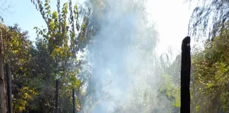 Se incendio una casilla al sur de la ciudad