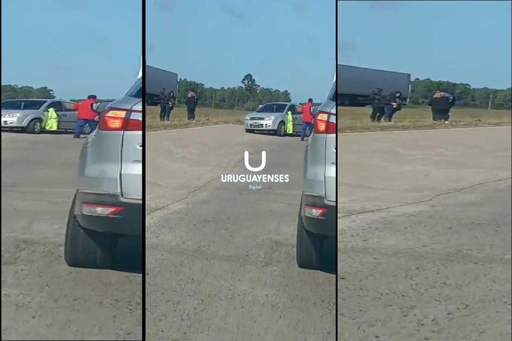 Habría rozado a un camión y terminó despistando en la autovía de la ruta 14