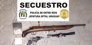 Allanamiento en el ex basural por violencia de género y culminó con el secuestro de armas y sustancias