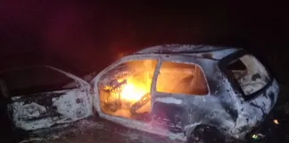Se incendió un vehículo en la Autovía Gervasio Artigas