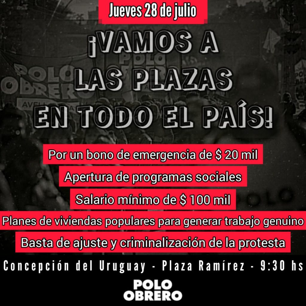 Nueva protesta del Polo Obrero para mañana