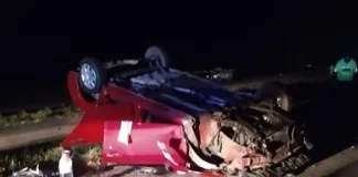 Siniestro vial en la autovía: Vehículo impactó a un vacuno y a una camioneta