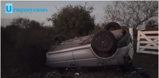 Perdió el control y termino volcando