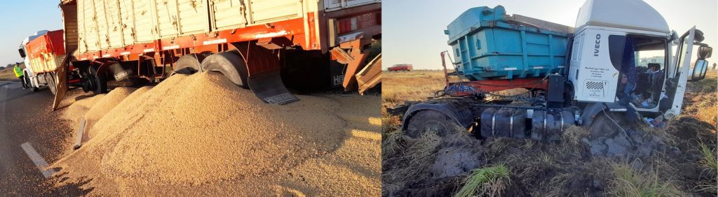 Choque entre dos camiones en Ruta 12