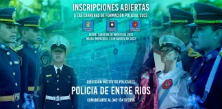 Inscripciones abiertas para la escuela de oficiales y agentes de la policía de entre ríos