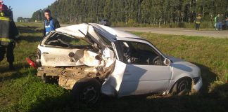 Autovía Artigas: Chocaron dos vehículos que iban por el mismo sentido