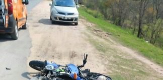 Colón: Una moto pierde el control y cae en la ex ruta 26