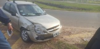 Accidente frente al Parque termal, dos vehículos involucrados