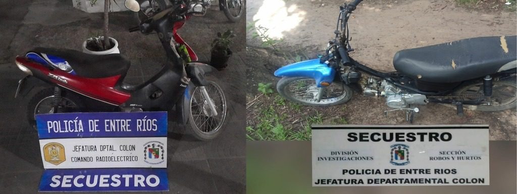 Un detenido y el secuestro de dos motocicletas