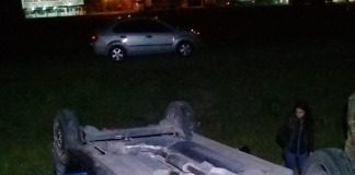 Departamento Colón: Despiste y vuelco en la Autovía Artigas