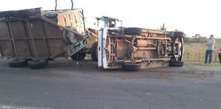 Vuelco en ruta Provincial 2