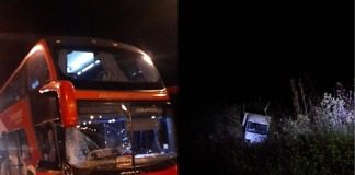 Un colectivo se le reventó una rueda e impacta con una camioneta en RN12, provocándole el despiste