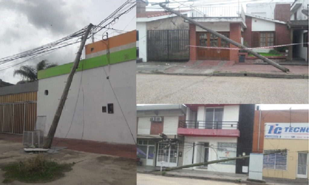 Engancho cables telefónicos, siguió su marcha, siendo interceptado en ex ruta N° 18