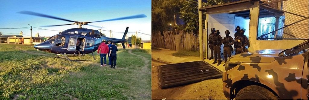 Con un helicóptero, patrulleros y 300 policías se concretan una veintena de allanamientos en Concordia