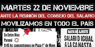 La Unidad Piquetera se moviliza en todo el país ante la reunión del Consejo del Salario Mínimo