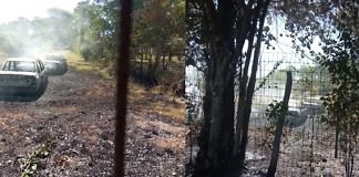 Una propietaria quemo basura, el fuego se propago y se incendiaron dos vehículos