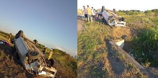 Despiste y vuelco en la Autovía Nacional 12