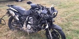 Por el mal estado de la ruta 14 una moto pierde control y despista