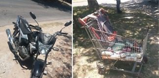 Motociclista sufrió lesiones tras chocar con chango de supermercado