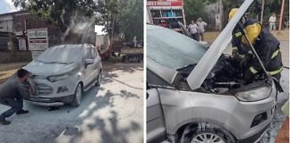 Federal: Un vehículo se incendio