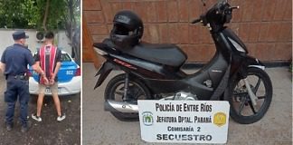 Quiso robarle el celular a una mujer con un cuchillo y fue detenido por un policía de franco