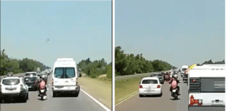 Héroes en dos ruedas, una pareja abrió camino a los bomberos en plena ruta, por falta de empatía de los conductores