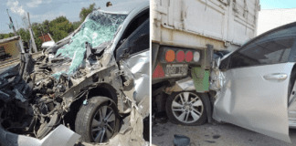 Un auto se chocó un acoplado estacionado en la Autovía Nacional 12