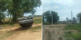 Concordia: Una camioneta volcó en la que iban 4 jóvenes