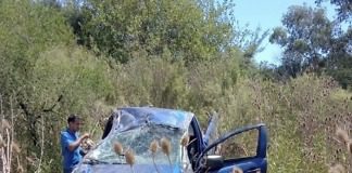 Un despiste y vuelco en ruta 39, hay dos lesionados
