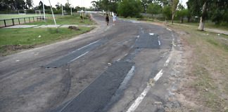 Comenzó la repavimentación del Velódromo municipal
