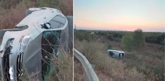 Ibicuy: Despiste y vuelco en un camino vecinal