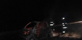 Ceibas: Un vehículo se incendió en la Autovía Nacional 14