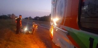 Autovía: Una moto perdió el control y cayó a la cinta asfáltica