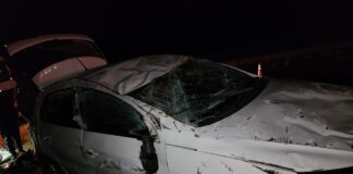 Despiste y vuelco en la autovía