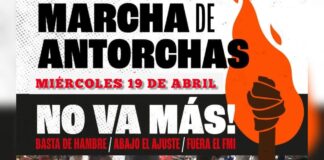 Miércoles 19: Marcha de antorchas, cortes y acampes en todo el país