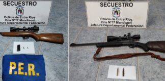 Federación: Operativos del fin de semana con secuestro de armas de fuego