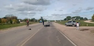 Colón: Un joven motociclista resultó con lesiones graves en un accidente de tránsito
