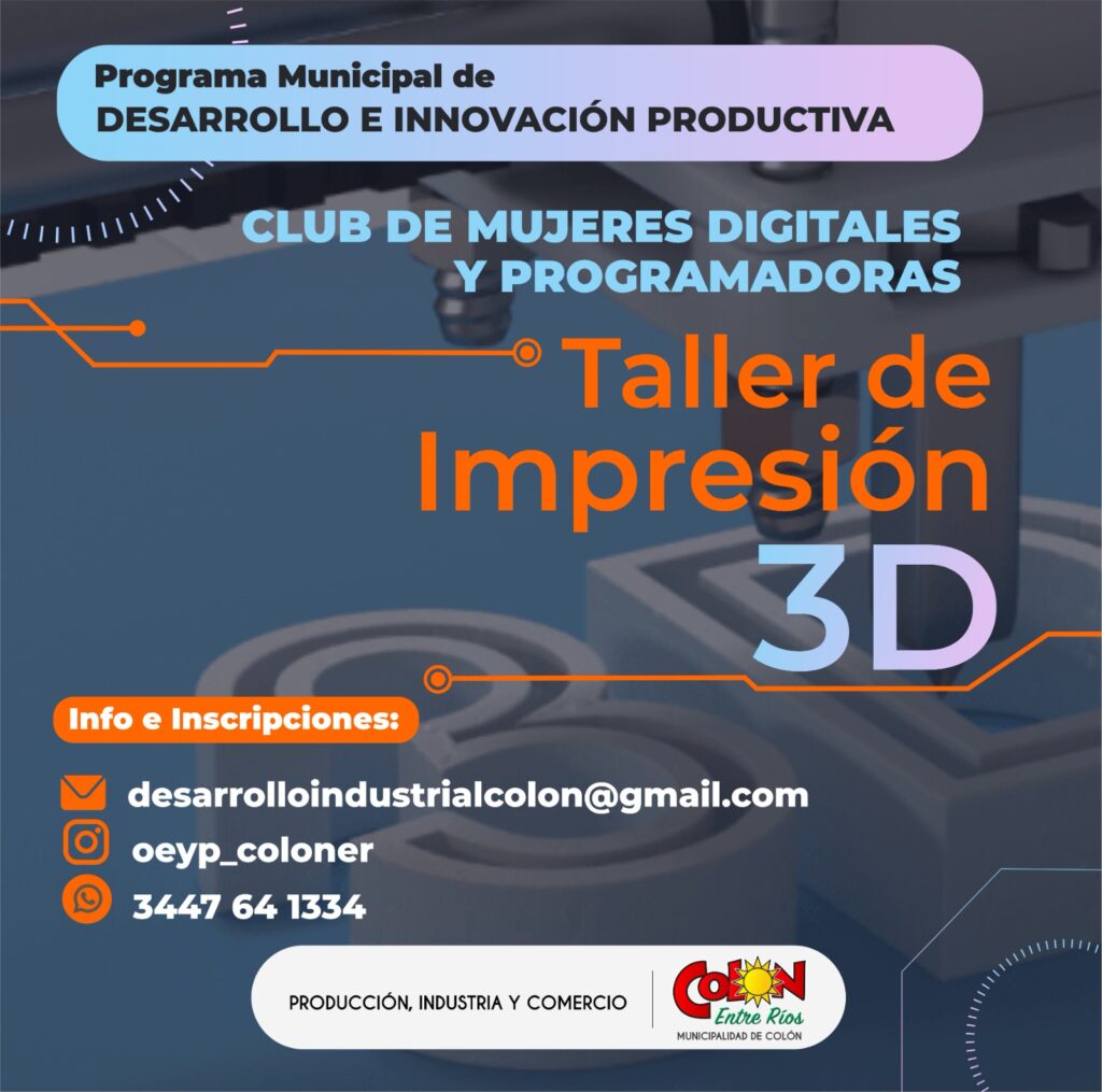 Hay cupos disponibles para los talleres de impresión 3D
