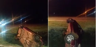Accidente de tránsito sobre la autovía: un masculino volcó y resultó ileso
