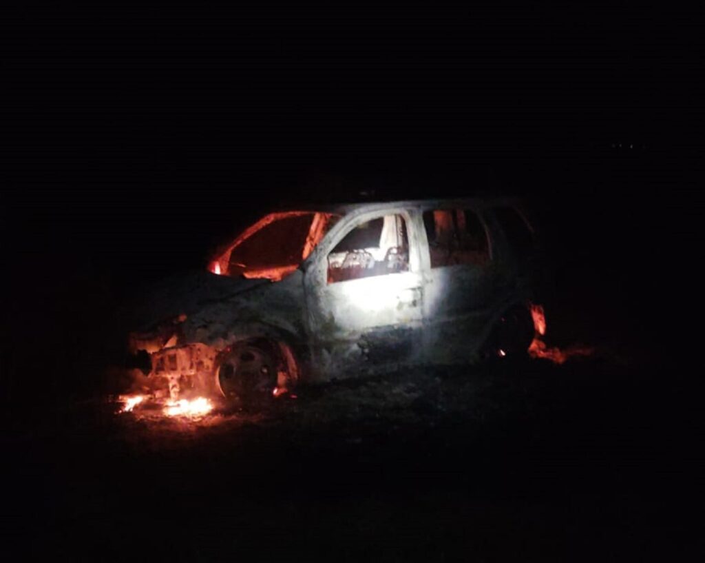 Un auto se incendió en Ruta Provincial 2