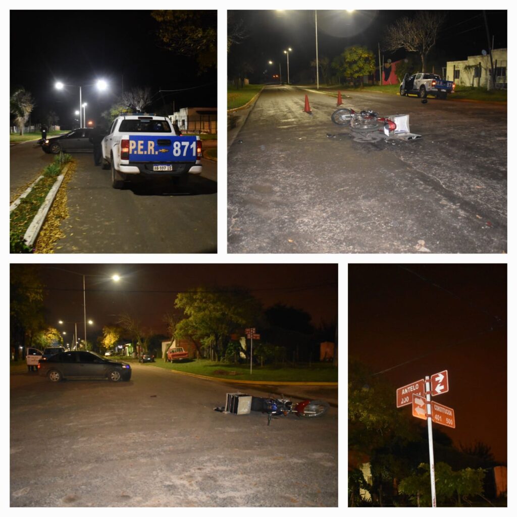 Una conductora giro a la izquierda, encerrando a una moto