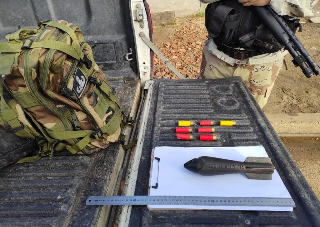 Procedimientos por una causa de abigeato: Detienen a una persona, secuestran elementos para el proceso judicial y un explosivo militar