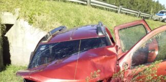 Autovía: Accidente de tránsito, despisto y chocó contra el guardarraíl