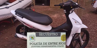 Fue recuperada en Colón una motocicleta sustraída en Concepción del Uruguay