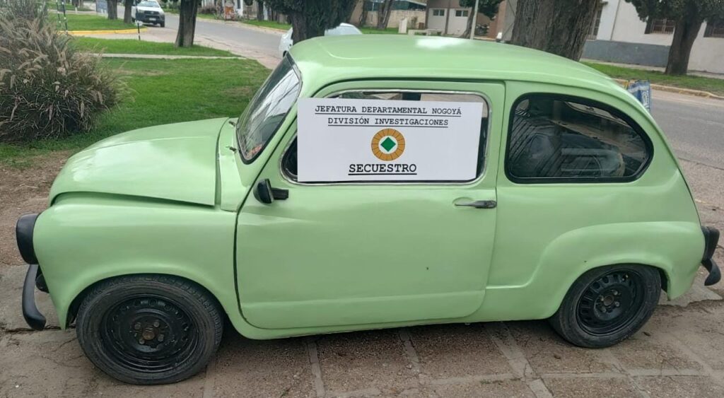 Secuestraron un vehículo en sus partes registrales ilegibles