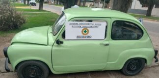 Secuestraron un vehículo en sus partes registrales ilegibles