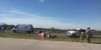 Colón: Violento choque en la Autovía, entre un camión y vehículo