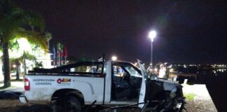 Una camioneta perteneciente al municipio de Colón, sufrió un accidente en el puerto