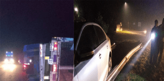 Dos despistes y el vuelco de un camión en la madrugada